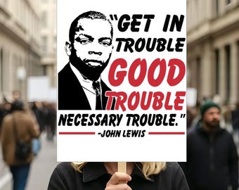 Letrero de protesta &quot;Los problemas persisten&quot; (imprimible), John Lewis, cartel anti-Trump para marzo, letrero digital &quot;Los problemas persisten&quot;.