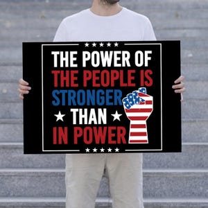 Power of the People Resist Protest Sign PRINTABLE, Anti-Trump Protest Poster Sign For March, Digital Download, Political Activist Rally Sign