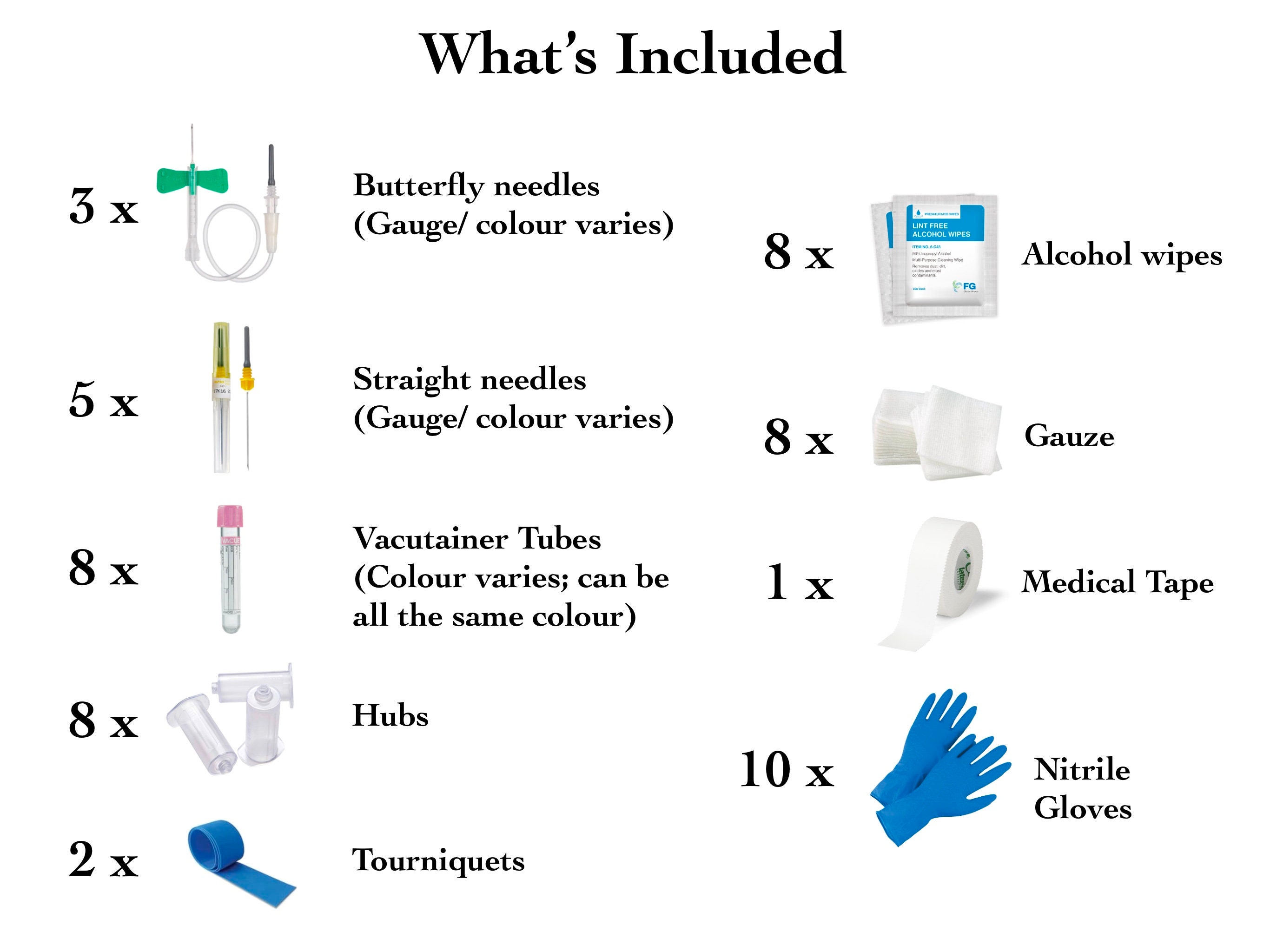 Phlebotomy Practice Kit Phlebotomy Study Venipuncture Blood Draw Vacutainer Butterfly Needle