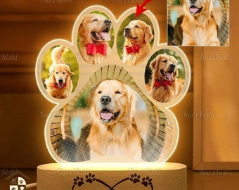 Pet Memorial Night Light, Custom Pet Plaque, Custom Pet Memorial Frame, Gifts for Pets, Cat Dog Loss Gift, Dog Cat Loss Sympathy Gift