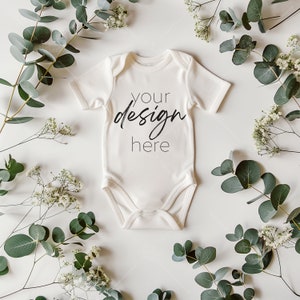 Rabbit Skins 4400 Natural Mockup - Infant Bodysuit Mock ups Natural Baby Bodysuit Mockup Bodysuit Mockup Bundle Kids Styled Photography