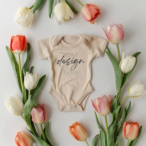Rabbit Skins 4400 Natural Mockup - Infant Bodysuit Mock ups Natural Baby Bodysuit Mockup Bodysuit Mockup Bundle Kids Styled Photography