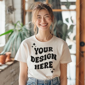 Comfort Colors C1717 Elfenbein Shirt Mockup - T-Shirt Mockup - Elfenbein Shirt - Elfenbein Comfort Color Shirt Mock - Model Mockup - Tshirt Mockup