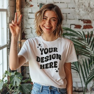 Comfort Colors C1717 White Shirt Mockup - T-shirt Mockup - White Shirt - White Comfort Color Shirt Mock - Model Mock up - tshirt mockup