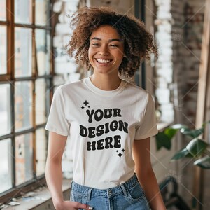 Comfort Colors C1717 White Shirt Mockup - T-shirt Mockup - White Shirt - White Comfort Color Shirt Mock - Model Mock up - tshirt mockup