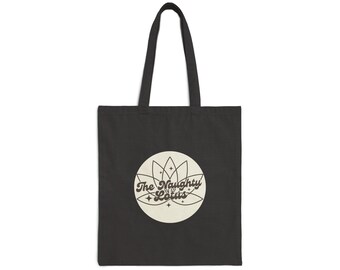 The Naughty Lotus Inverse Logo Cotton Canvas Tote Bag