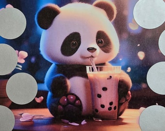 Chibi Panda Scratch Off Savings Challenge