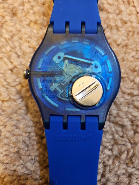 2012 All Blue Swatch Watch, Key Hole Face, Pre-Ow… - image 5