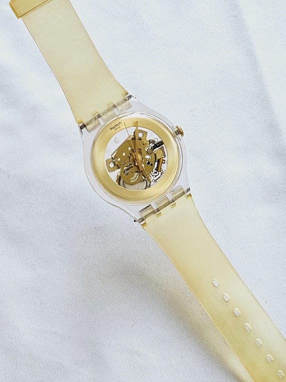 Reloj Swatch minimalista transparente usado excelente estado funciona perfecto excelente regalo bateria nueva 2012. Etsy Espana