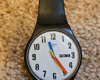 2018 Black Swatch Watch, Gently Used 《Needs Battery》