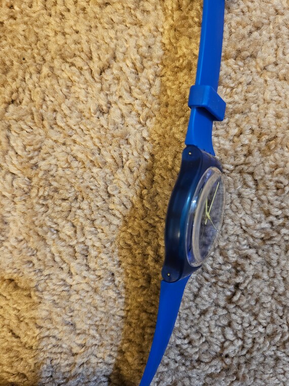 2012 All Blue Swatch Watch, Key Hole Face, Pre-Ow… - image 7