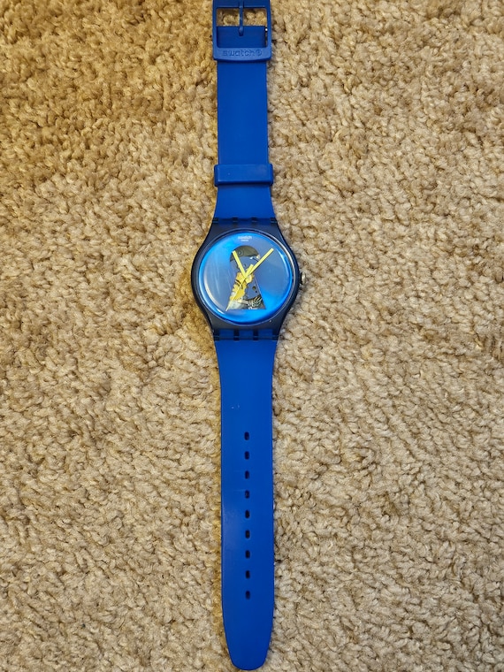 2012 All Blue Swatch Watch, Key Hole Face, Pre-Ow… - image 1