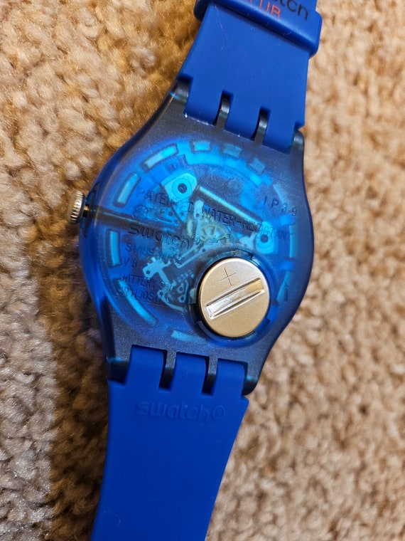 2012 All Blue Swatch Watch, Key Hole Face, Pre-Ow… - image 6