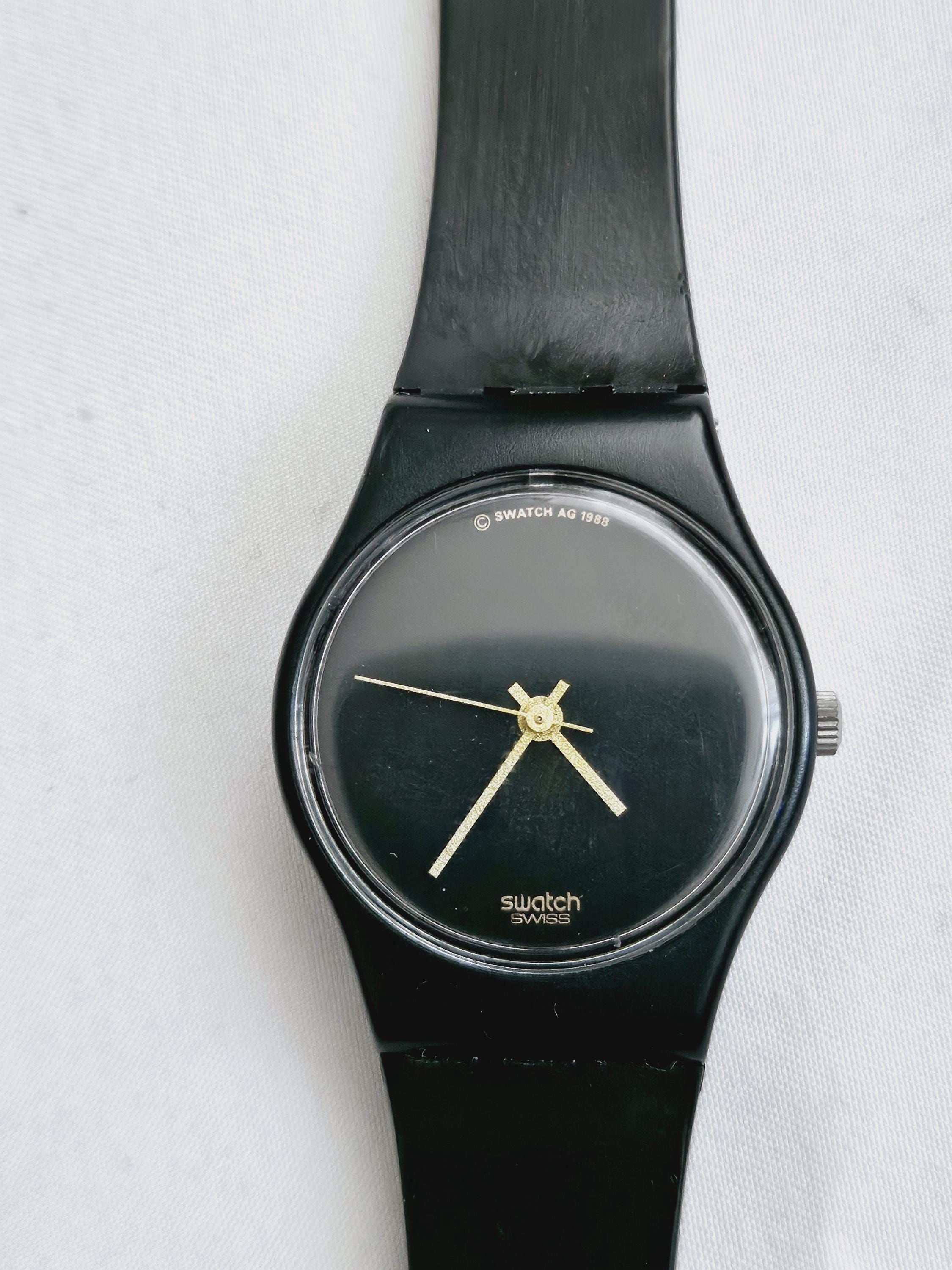1988 Womens Swatch Watch, Pre-owned, All Black, Excellent Condition, Works Great,new Battery,80s Vintage Only 1 in Stock - Etsy 1988 Womens Swatch Watch, Pre-owned, All Black, Excellent Condition, Works Great,new Battery,80s Vintage Only 1 in Stock - Etsy