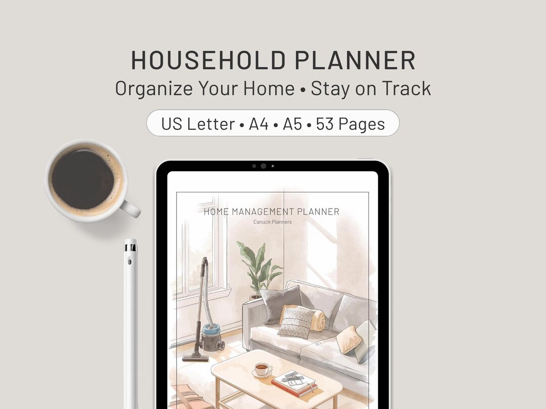 Digital Home Planner Printable | Household Planner, Cleaning Schedule ...