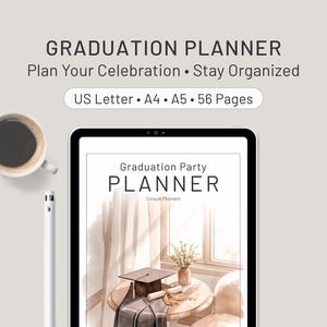Digital Graduation Party Planner for iPad, GoodNotes Graduation Planner PDF, Digital Party Organizer, Graduation Planning Template