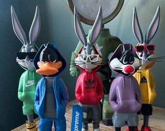 RARO Set of 3 3D Looney Metal Collection Figures - Bugs Bunny Daffy Duck Silvestro and Titti - Multicoloured - 5cm / 9cm RARO Set of 3 3D Looney Metal Collection Figures - Bugs Bunny Daffy Duck Silvestro and Titti - Multicoloured - 5cm / 9cm