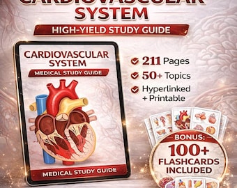 Tarjetas y pegatinas del sistema cardiovascular, notas de enfermería cardíaca (descarga digital)