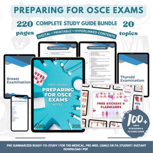 Voorbereiding op OVSE-examenbundel met kaart en stickers Verplegingsgids, digitaal download-pdf-bestand, aantekeningen medische verpleegschool