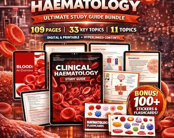 Guía de estudio de hematología clínica: fichas y pegatinas (descarga digital)
