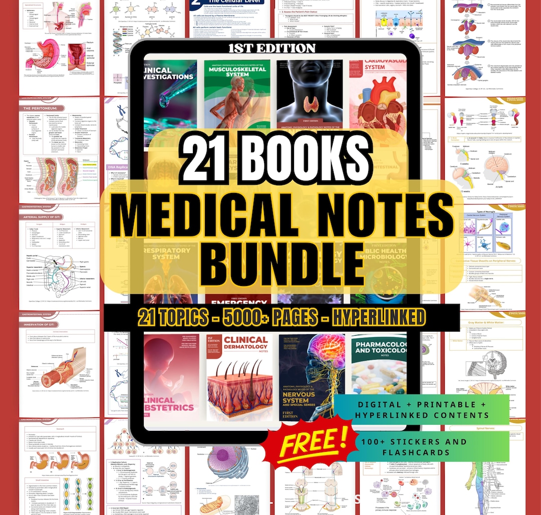 Medical Student Notes Bundle, High-yield Med School Study Notes, 21 ...