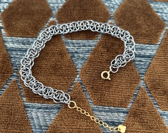 Bubbly Mixed-Metal Chain Bracelet, Stainless Steel, Gold-Filled, Adjustable (6.5-8 inches)