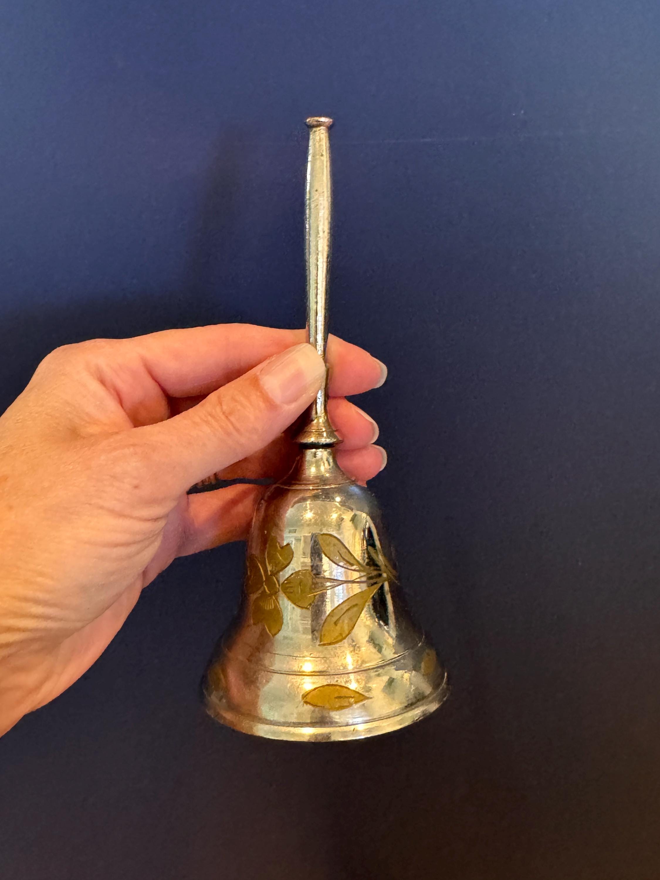 Vintage Silver Hand Bell - Etsy