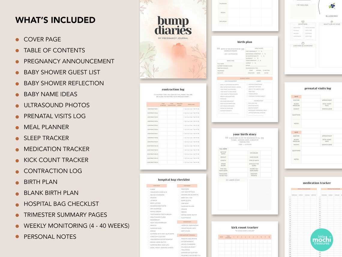 Printable Pregnancy Journal PDF Planner for Moms Printable Pregnancy ...