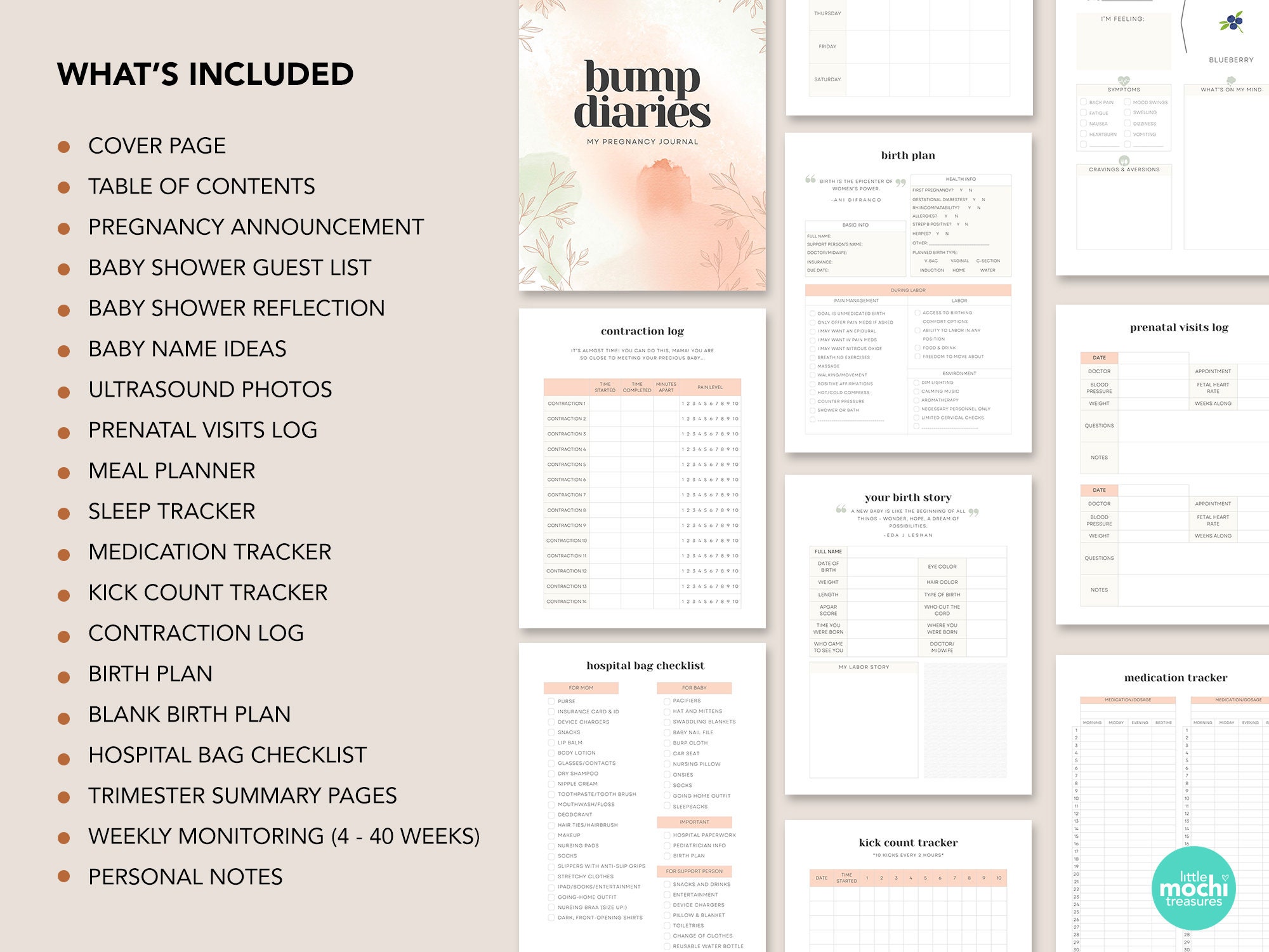 Printable Pregnancy Journal PDF Planner for Moms Printable Pregnancy ...