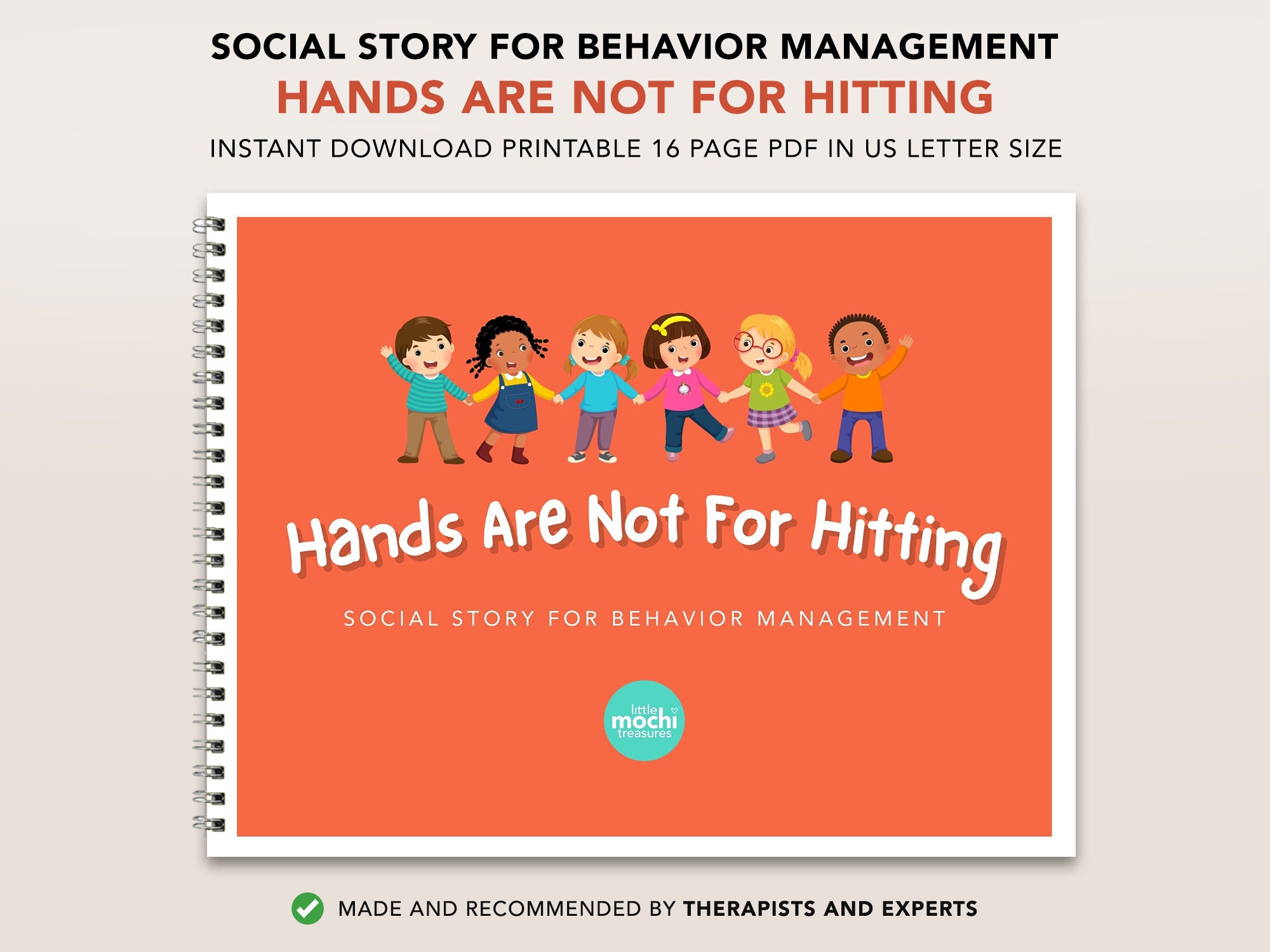 Social Story Hands Are Not for Hitting Printable PDF for Kids Autism Behavior Management for