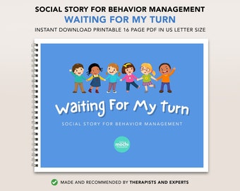 Social Story Waiting For My Turn Printable PDF for Kids Autism Behavior Management for ADHD