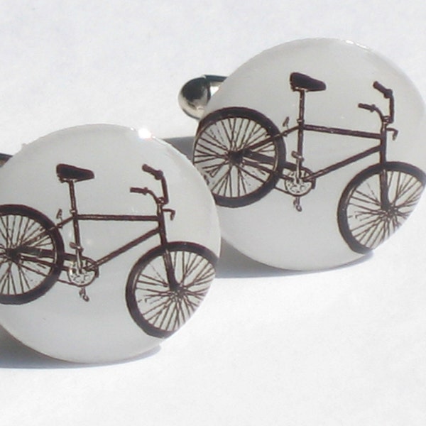 Bike Ride Round Cuff Links by Jamie Riley