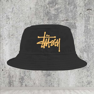 Stussy big sales logo bucket hat