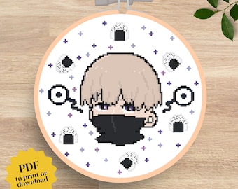 Inumake Toge Sushi Cross Stitch Pattern, Jujutsu Kaisen Embroidery (PDF Pattern)