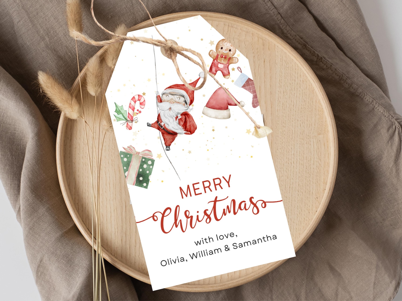 Editable Christmas Gift Tag Template Editable Christmas Favor Tag Merry ...