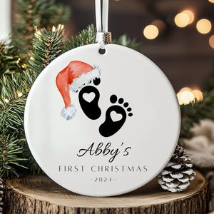 Baby First Christmas Ornament PNG 2024 Custom Initial Christmas Ornament Designs Personalized Christmas Gift Ornament Baby Name Ornament