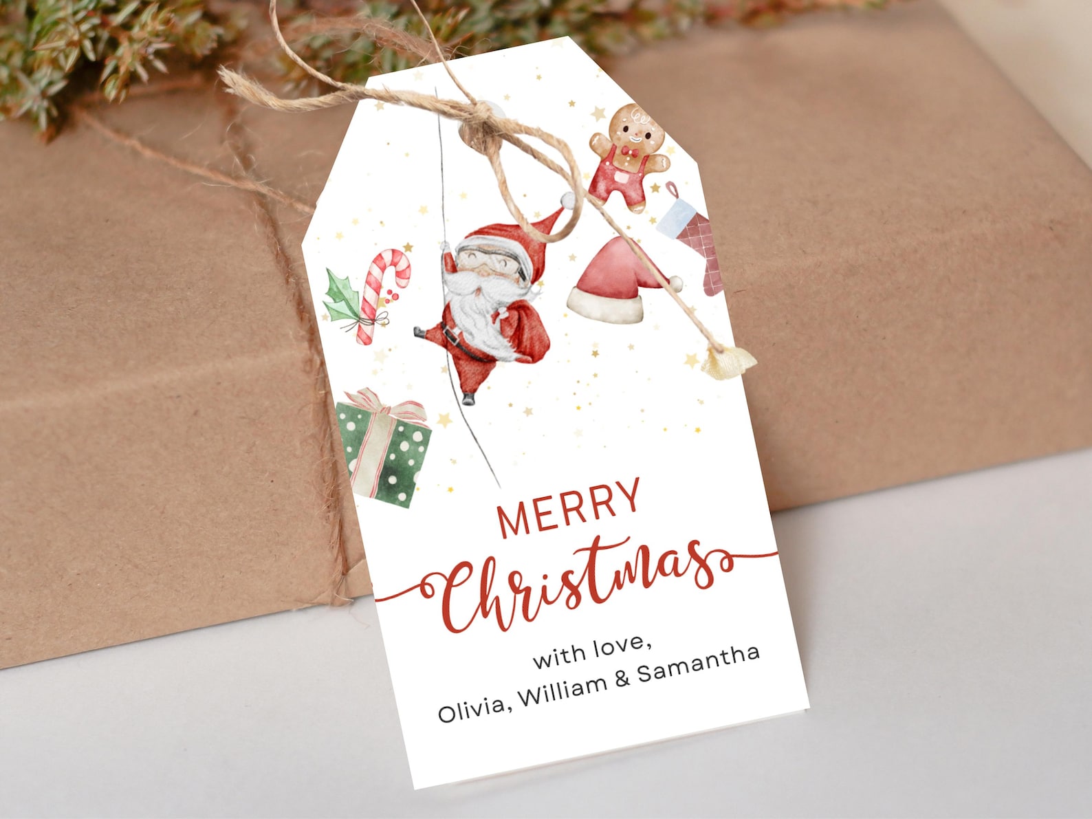 Editable Christmas Gift Tag Template Editable Christmas Favor Tag Merry ...