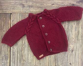 Red baby cardigan