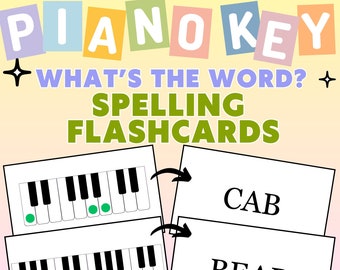 Piano Key Spelling Flashcards | Learn Piano | Printable | Beginner Piano | Music Theory | Piano Lesson