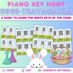 Easter Piano Keys Game | Learn Piano Keys | Preschool Piano | Music Theory | Piano Game | PianoTeacher | Piano Lesson | Printable | Music