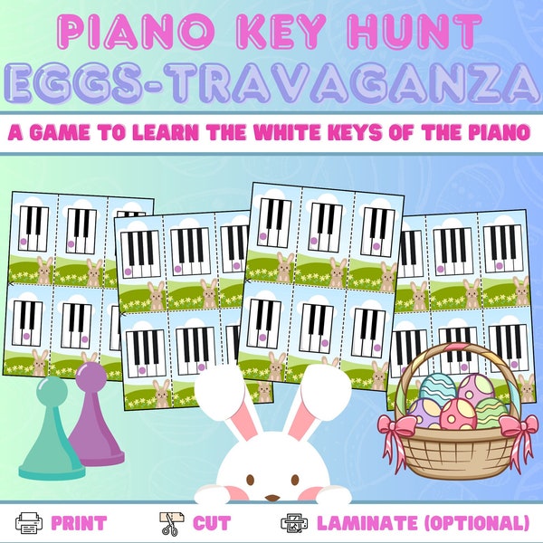 Easter Piano Keys Game | Learn Piano Keys | Preschool Piano | Music Theory | Piano Game | PianoTeacher | Piano Lesson | Printable | Music