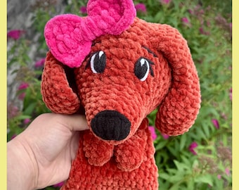 Cucciolo di bassotto all'uncinetto, coccoloso e adorabile, amigurumi, peluche fatto a mano per neonati