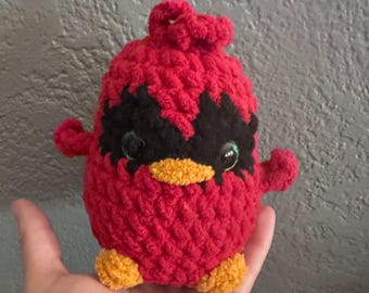 Gehäkelte Chunky Rot Kardinal Amigurumi Plushie Handmade Stofftier