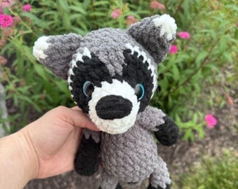 Mapache amigurumi de ganchillo, peluche hecho a mano