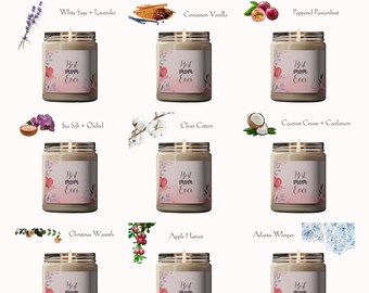 Best Mom Ever Natural Soy Scented Candles, Eco-Friendly Aromatic Candle Collection with Cotton Wic, Vegan-Friendly Candles