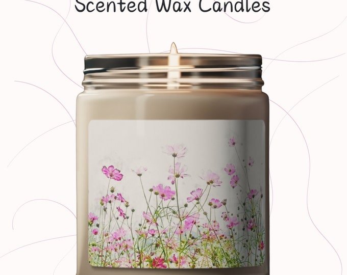 Floral Meadow Scented Soy Candle - Handcrafted with Natural Soy Candle, Cotton Wick, Botanical Relaxation