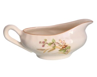 Heron Cross Pottery England Gravy Boat Bowl, Floral Design with Gold Trim, Vintage Collectable Serving Piece