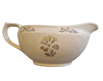 Rorstrand Sweden Dinnerware Gravy Bowl Boat Sverige Floral Antique Vintage 50s Ceramics Scandinavian Design