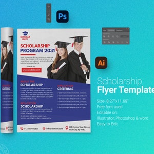 Stipendium Flyer Vorlage | Adobe Photoshop Vorlage | Adobe Illustrator Vorlage | MS Word Vorlage | Business Flyer Vorlage