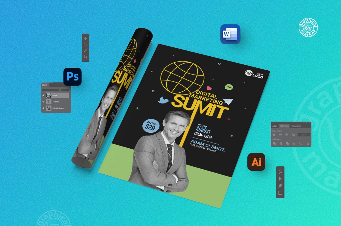Digital Marketing Submit Flyer Adobe Photoshop Template Adobe 